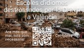 Acadèmies de Catalunya al costat de les acadèmies d’idiomes afectades per la DANA a València.